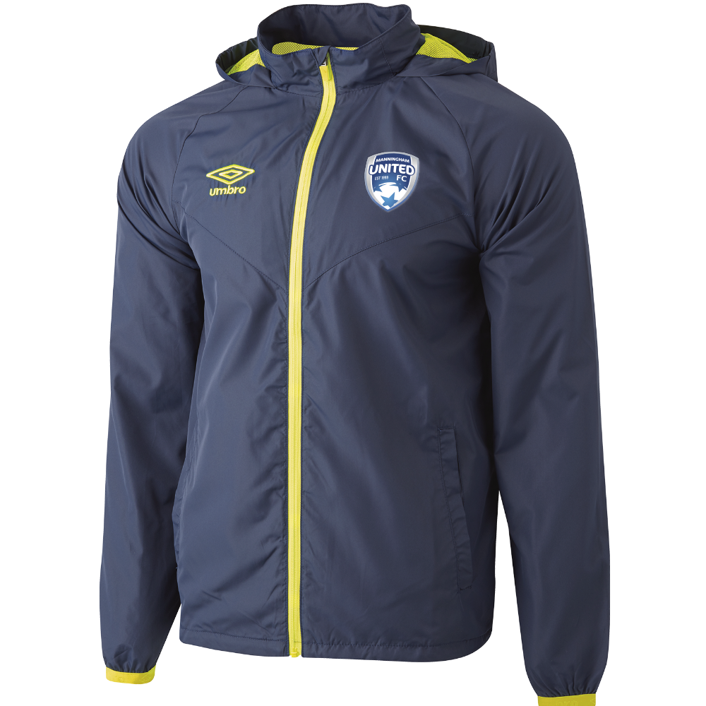 MUFC Shower Jacket Navy/Fluro