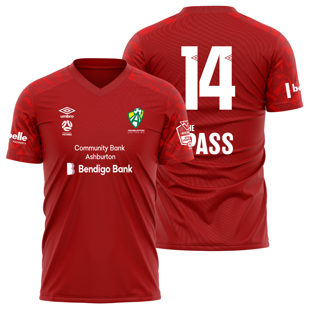 Senior Ashburton Scatter Velocity Red Jersey- Sponsor Logos